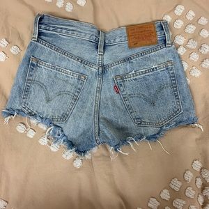 Levi’s 501 distressed denim shorts